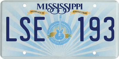 MS license plate LSE193