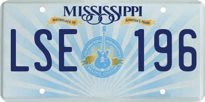 MS license plate LSE196