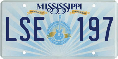 MS license plate LSE197