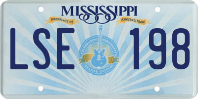MS license plate LSE198