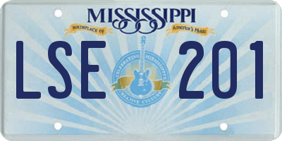 MS license plate LSE201