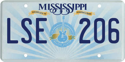 MS license plate LSE206