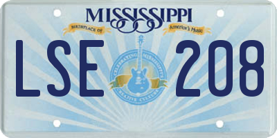 MS license plate LSE208