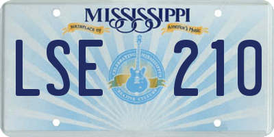 MS license plate LSE210