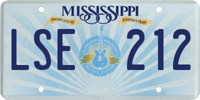 MS license plate LSE212