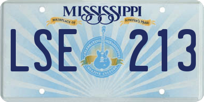 MS license plate LSE213