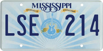 MS license plate LSE214