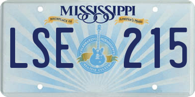MS license plate LSE215