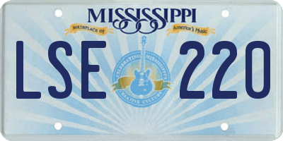 MS license plate LSE220