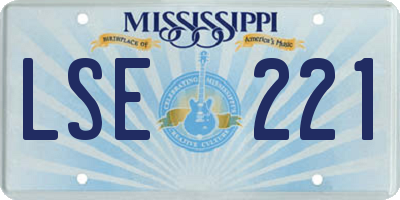 MS license plate LSE221