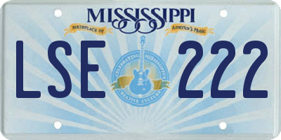 MS license plate LSE222