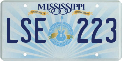 MS license plate LSE223