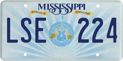 MS license plate LSE224