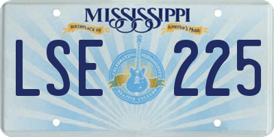 MS license plate LSE225