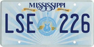 MS license plate LSE226