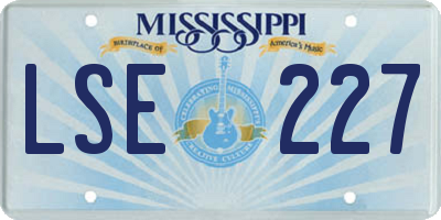 MS license plate LSE227