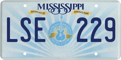 MS license plate LSE229