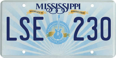 MS license plate LSE230
