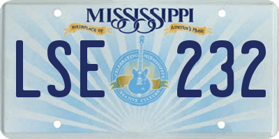 MS license plate LSE232