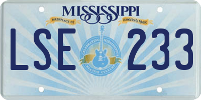 MS license plate LSE233
