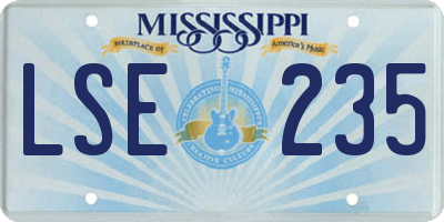 MS license plate LSE235