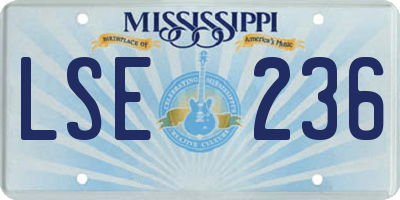 MS license plate LSE236