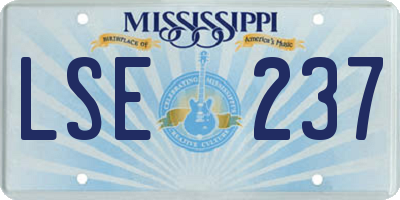 MS license plate LSE237