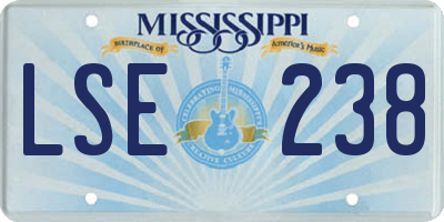 MS license plate LSE238
