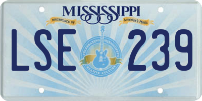 MS license plate LSE239
