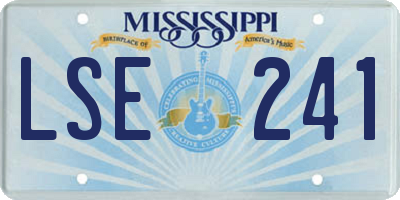 MS license plate LSE241
