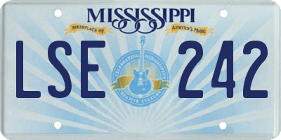 MS license plate LSE242