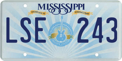 MS license plate LSE243