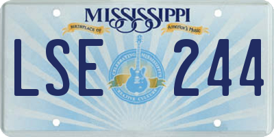MS license plate LSE244