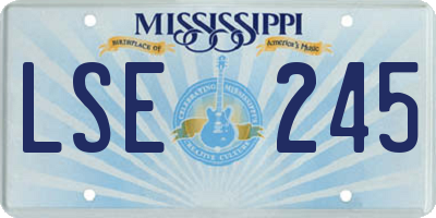 MS license plate LSE245