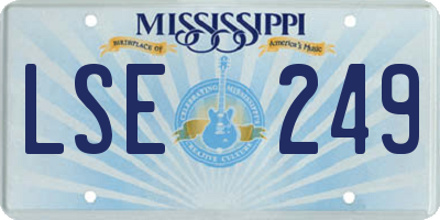 MS license plate LSE249