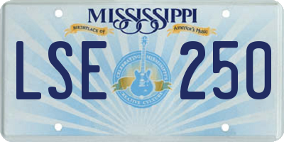 MS license plate LSE250