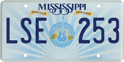 MS license plate LSE253
