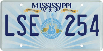 MS license plate LSE254