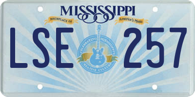 MS license plate LSE257