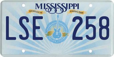MS license plate LSE258