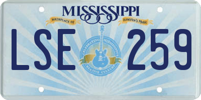 MS license plate LSE259