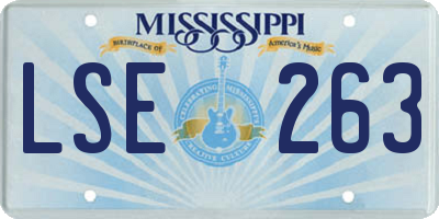 MS license plate LSE263