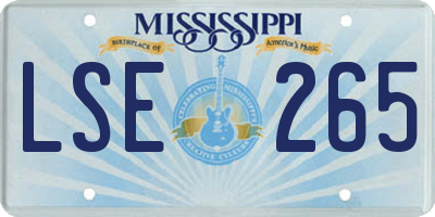 MS license plate LSE265