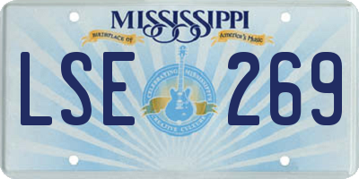 MS license plate LSE269