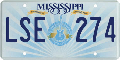 MS license plate LSE274