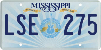 MS license plate LSE275