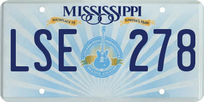 MS license plate LSE278