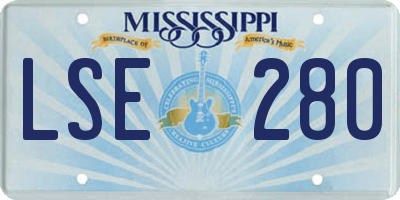 MS license plate LSE280