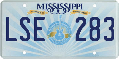 MS license plate LSE283