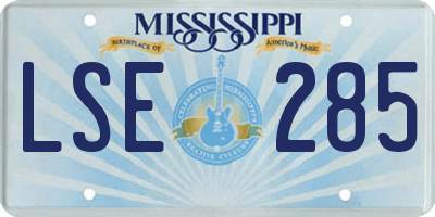 MS license plate LSE285